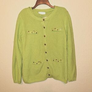 Susan Graver 2 Piece Cardigan Sweater W/tank Size Large